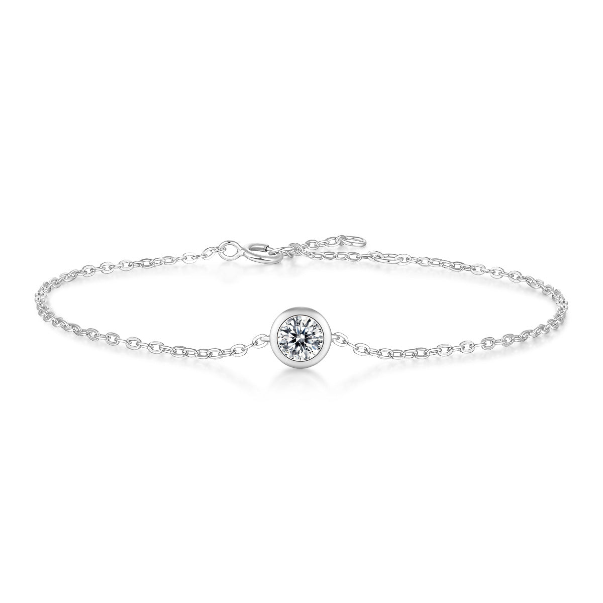 Silver moissanite bracelet