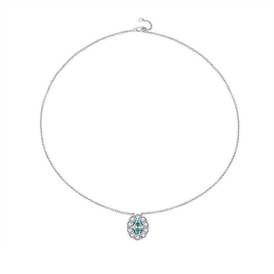 Oval moissanite necklace