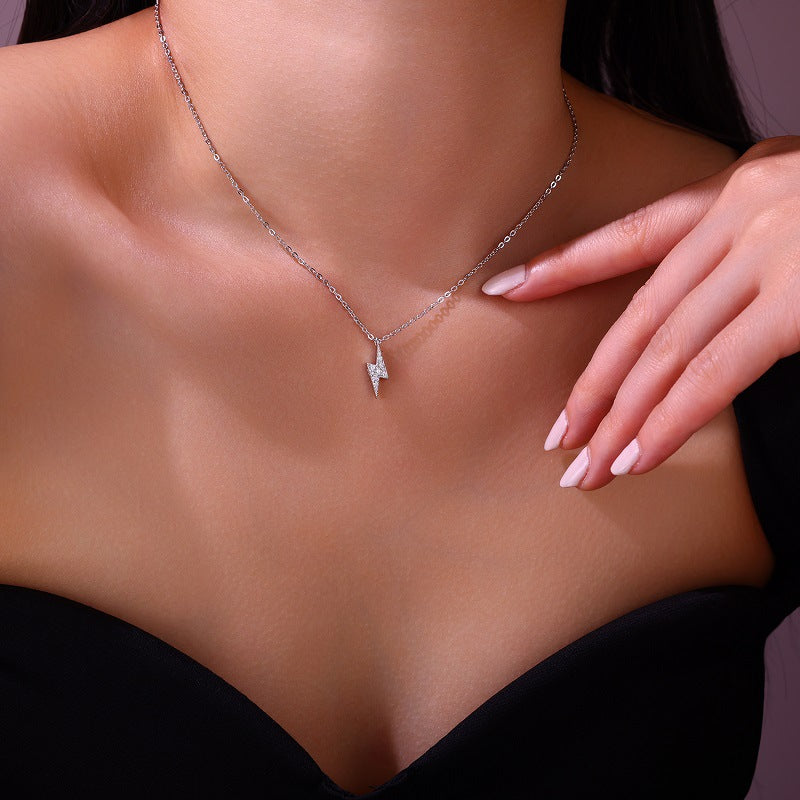 Lightning Bolt Moissanite Necklace