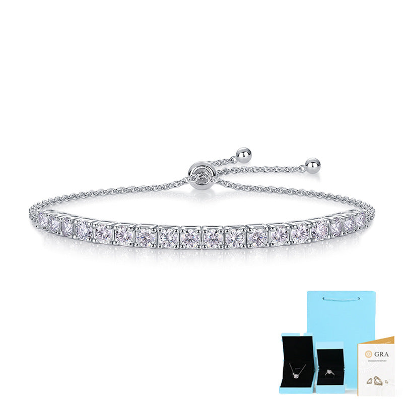 Minimalist 925 Sterling Silver Moissanite Tennis Bracelet