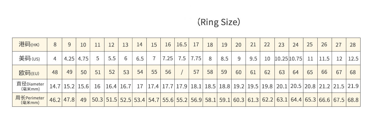 Engagement ring Size Chart