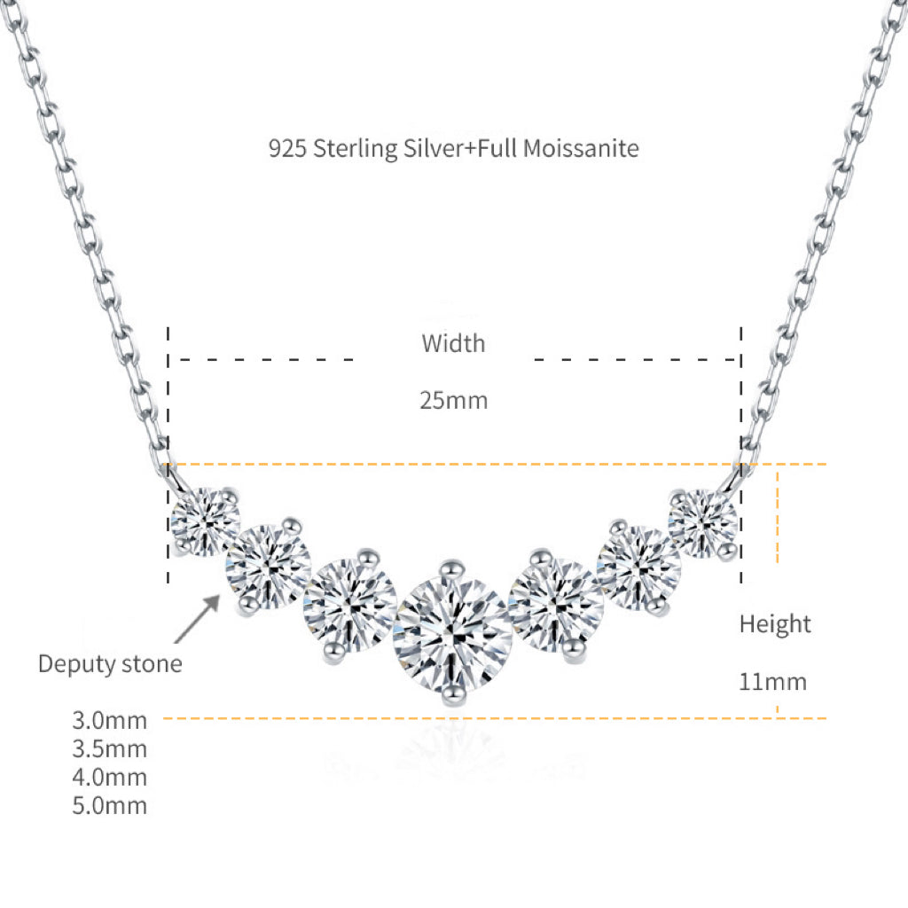 V-Shaped Classic Moissanite Pave Pendant - 1.7 Carat Round Necklace