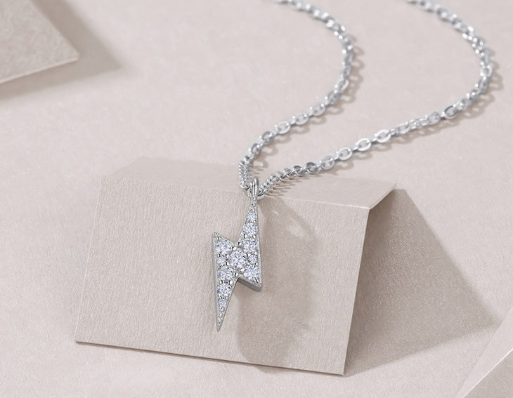 Lightning Bolt Moissanite Necklace