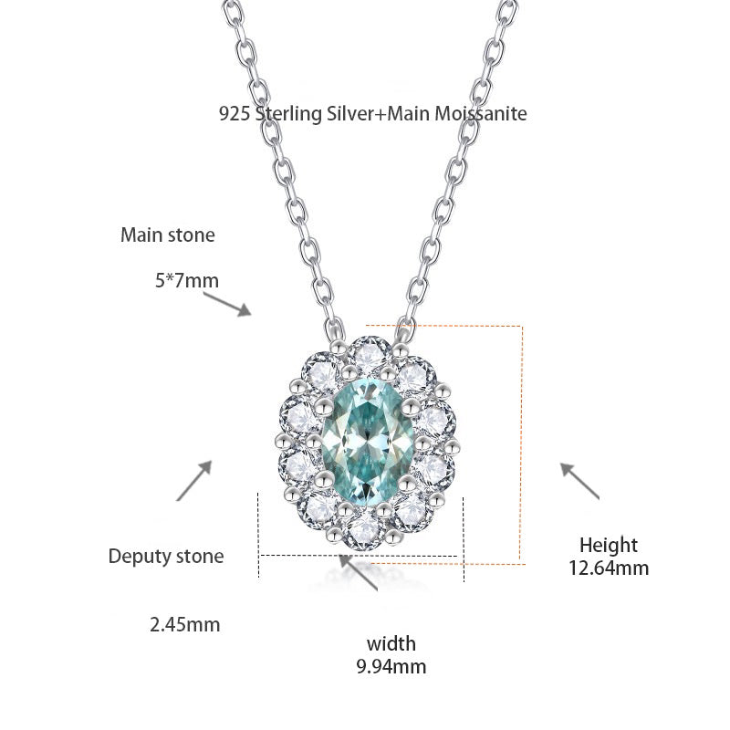 Oval cut moissanite pendant