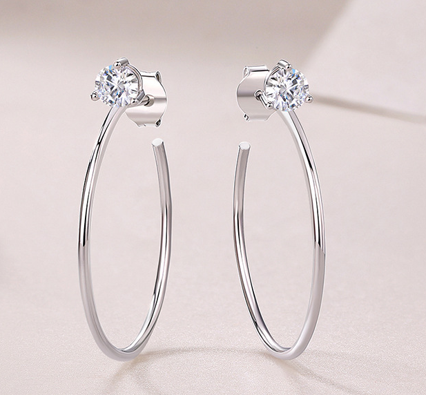 moissanite hoop earrings