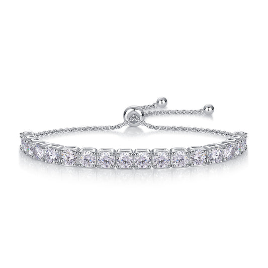 Minimalist 925 Sterling Silver Moissanite Tennis Bracelet 
