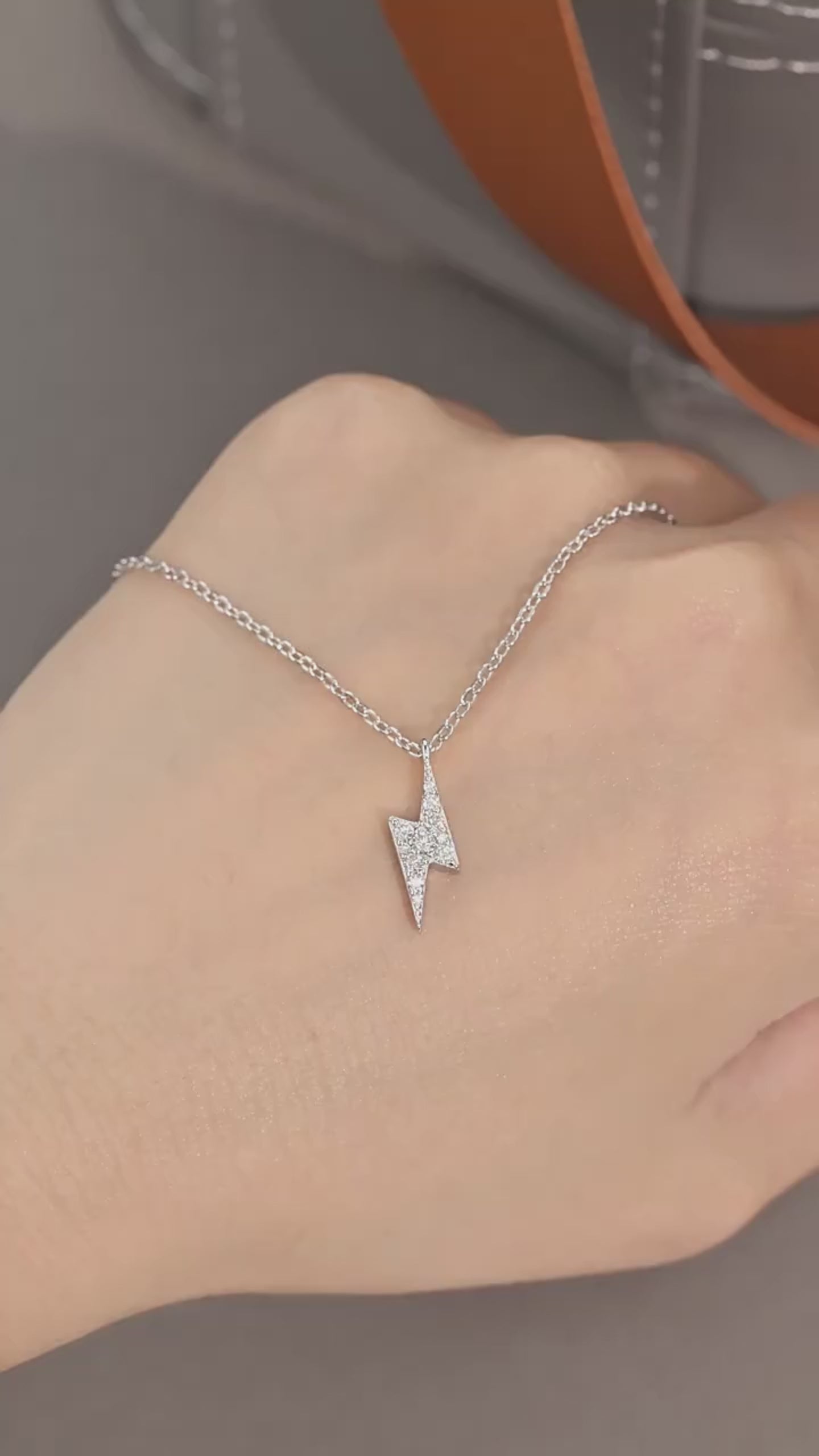 Lightning Bolt Moissanite Necklace